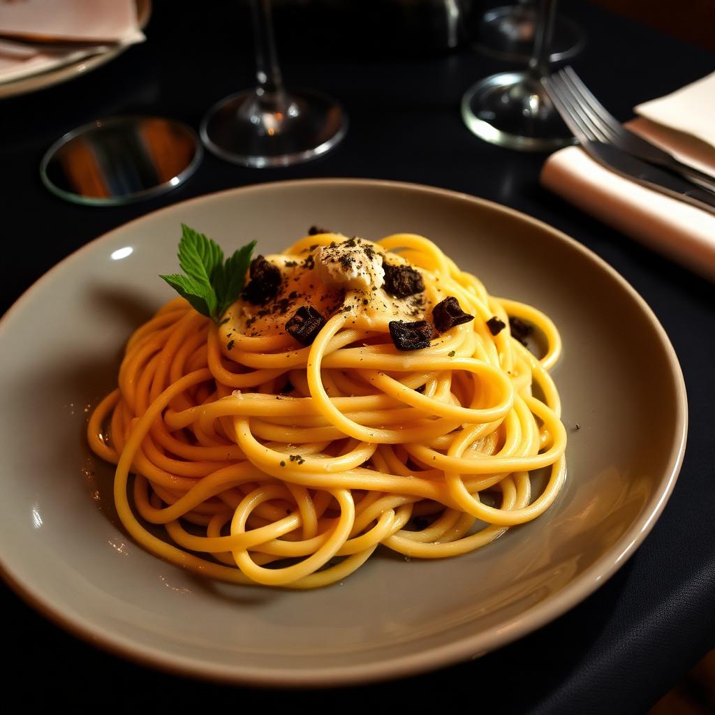 Handmade pasta with truffle